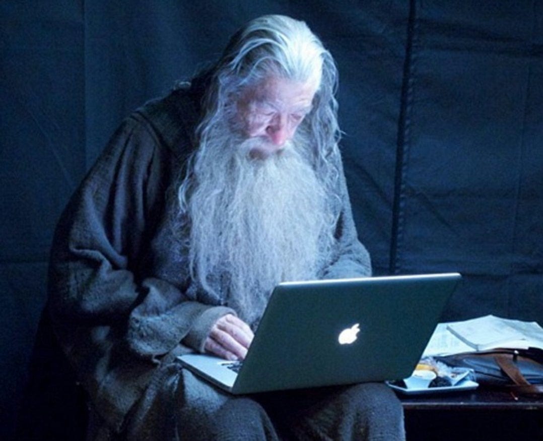 wizard on laptop